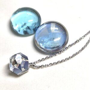 Authentic Swarovski Solitaire Clear Crystal Single Stone Necklace Silver Tone